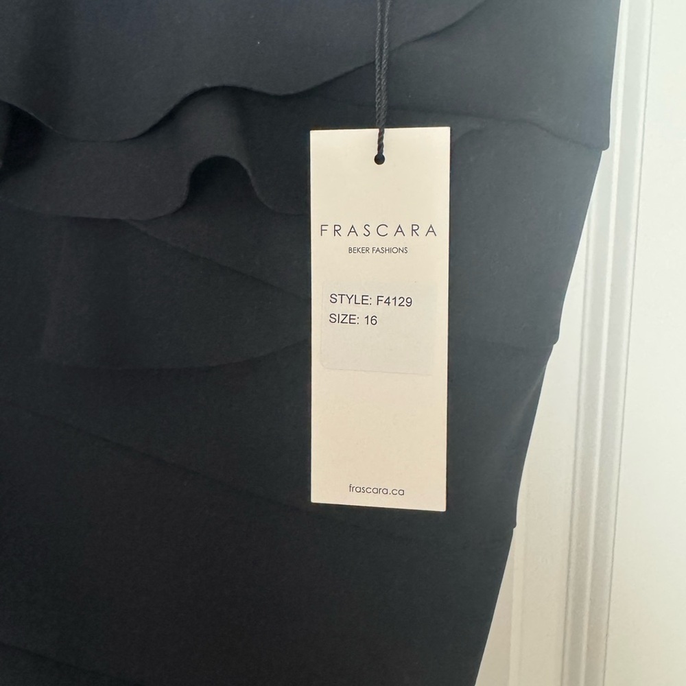 BRAND NEW!!! Never worn, Elegant Black Frascara One-Shoulder Evening Gown - Picture 3 of 7